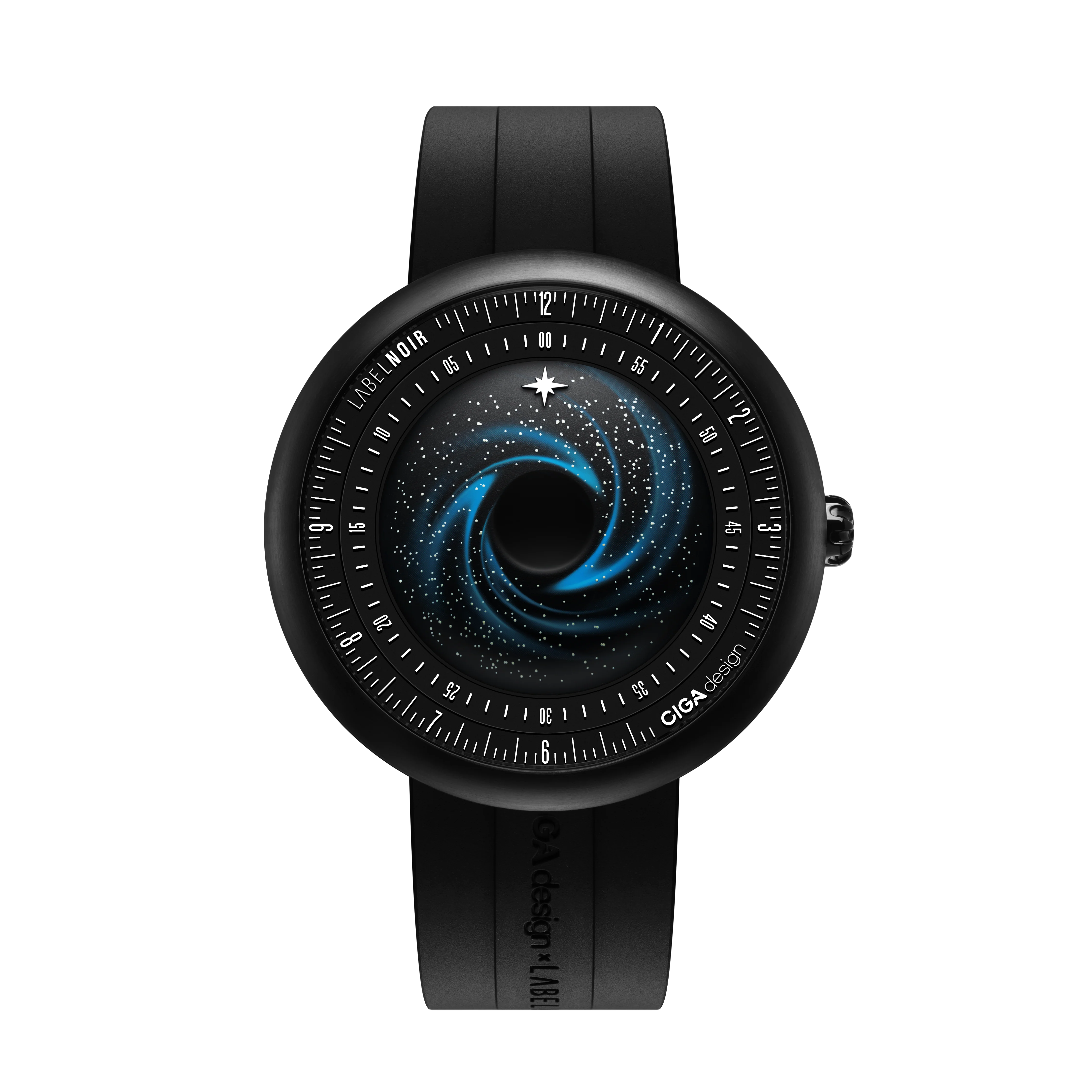 CIGA design X LABEL NOIR AUTOMATIC WATCH BLUE PLANET II · BLACK STAR EDITION